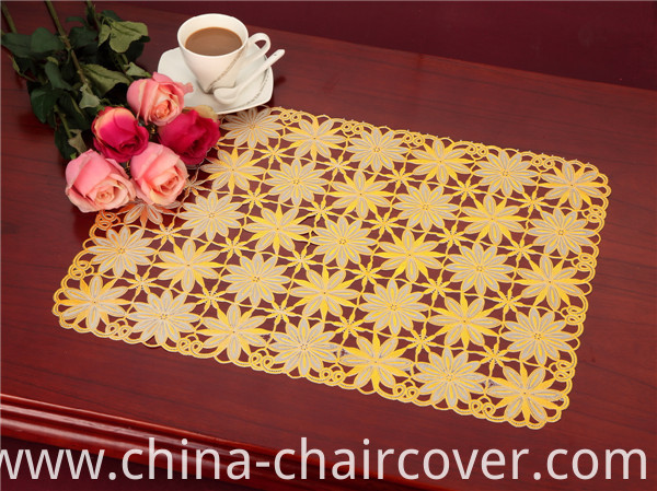 Hot Popular PVC Lace Gold Tablemat 38*55cm for Home/Wedding/Coffee Use